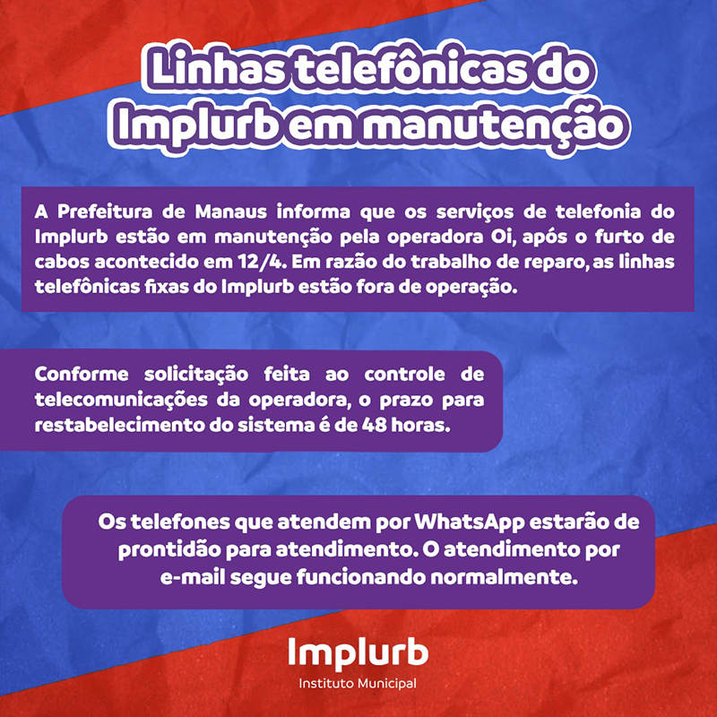 Parada técnica para manutenção de sistemas (Pop-up) - Prefeitura de Manaus
