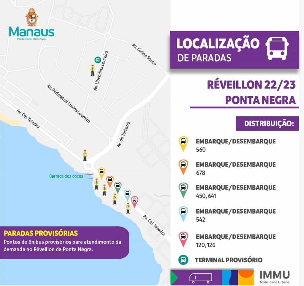 Prefeitura de Manaus reforça linhas de ônibus para festividades do Réveillon 2023