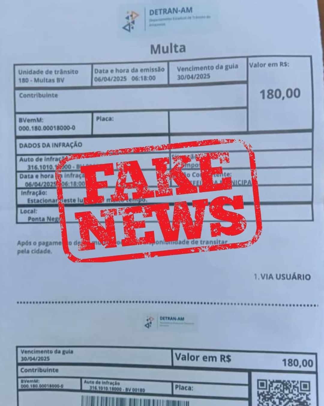 Multa falsa