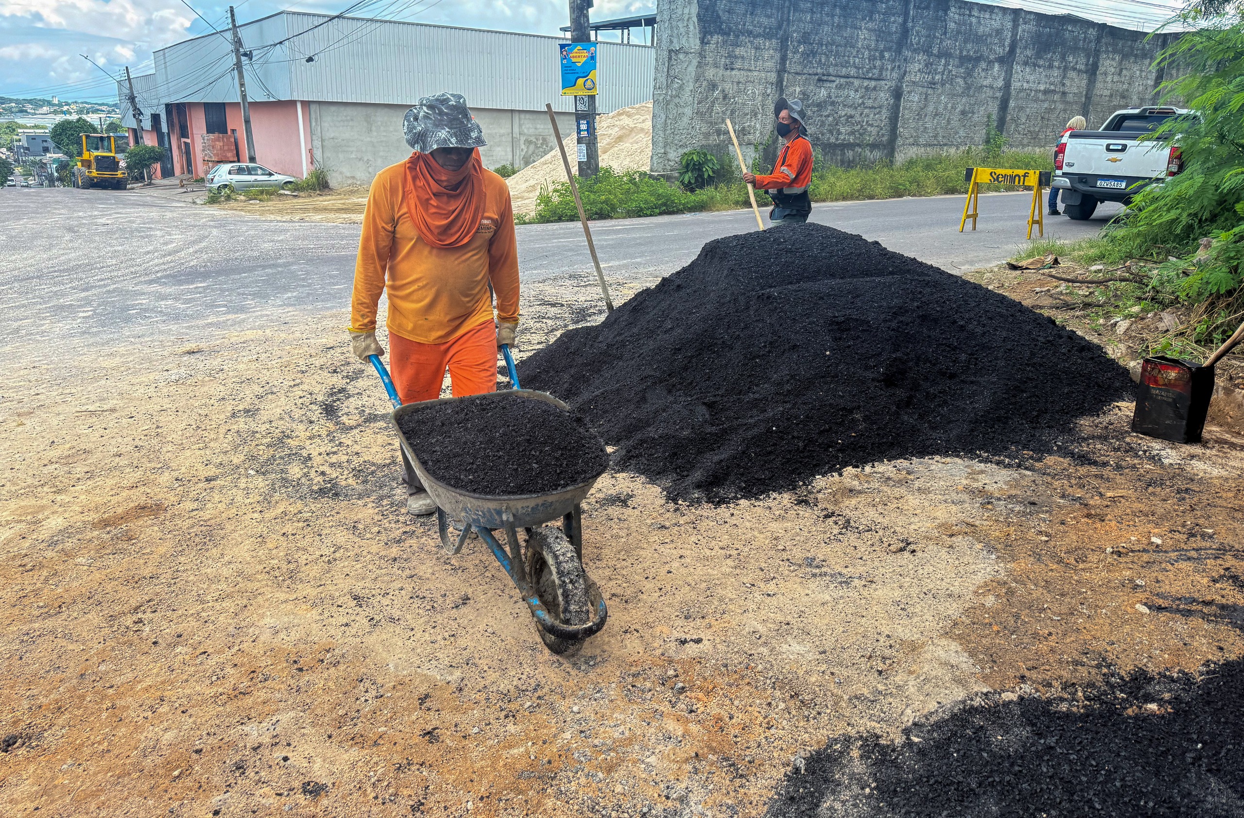 recuperação asfáltica no Parque das Garças