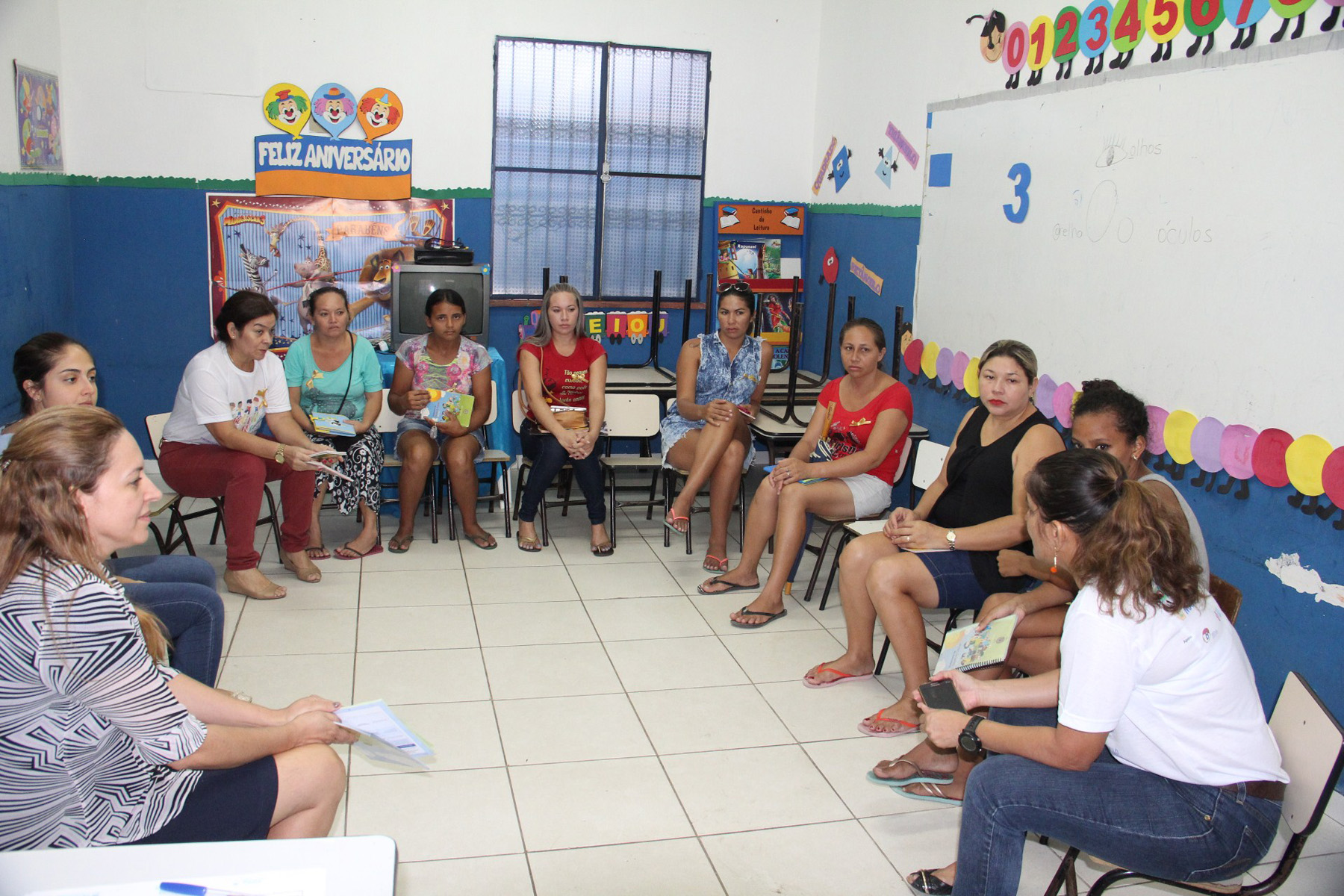 Centro Municipal de Ensino Infantil recebe atividade sobre importância da amamentação. Fotos: Cleomir Santos.