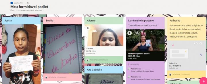 Mural digital é utilizado por professores e alunos durante quarentena