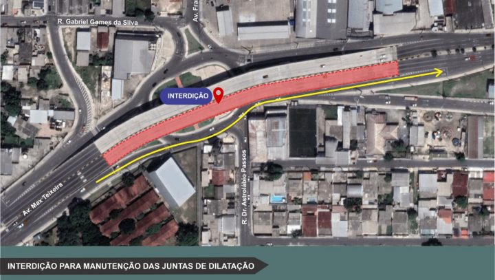 Prefeitura faz interdição temporária de alça do viaduto do Manoa