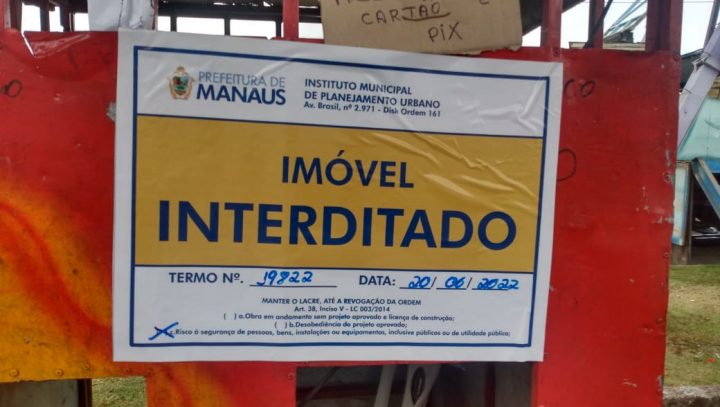 Parque de diversão sem licença é interditado em fiscalização da Prefeitura de Manaus