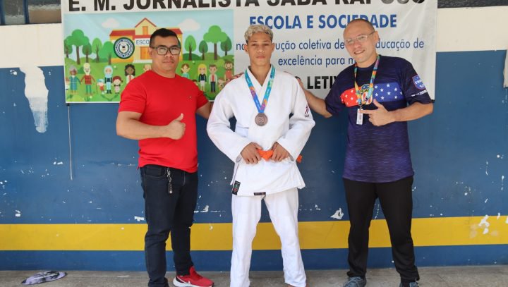 Aluno do projeto ‘Aprender lutando’ da Prefeitura de Manaus conquista bronze nos Jogos da Juventude no judô