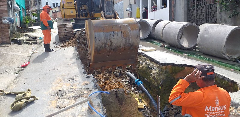 Prefeitura de Manaus avança em implantação de extensa rede de drenagem no bairro Grande Vitória