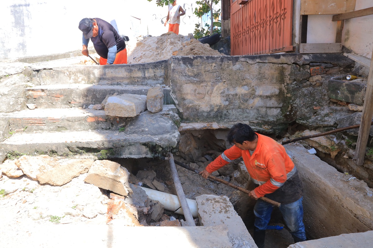 Prefeitura de Manaus revitaliza drenagem profunda e garante segurança aos moradores do beco Fábio Lucena